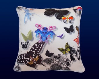 Butterfly Parade Pillow - Multi/ White