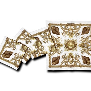 Grace Cocktail Napkins - Gold/White