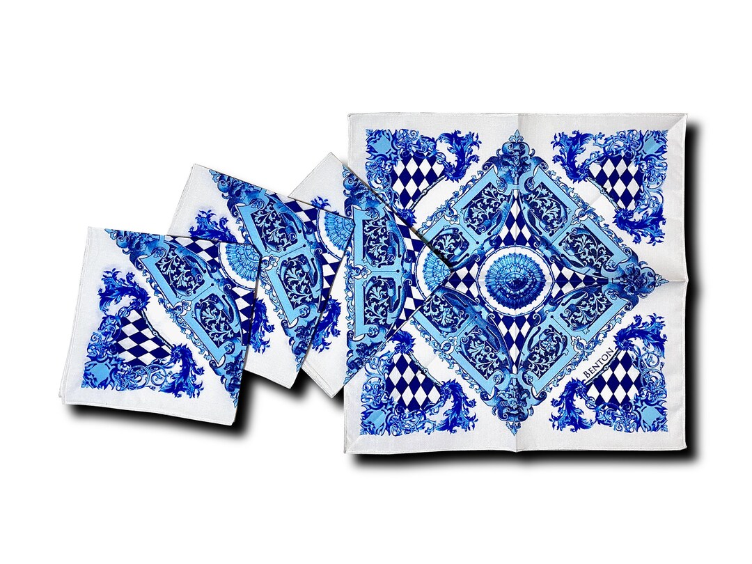 Blue & White Urn Cocktail Napkins main image 1