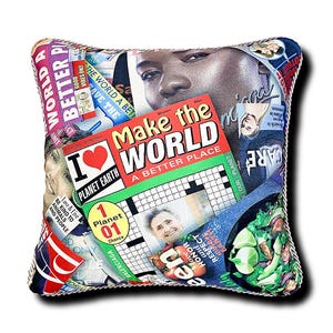 Magazine Fashion Fabric Pillow - Multi