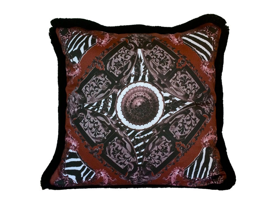 Victoria Pillow Burgundy/black Etsy