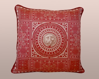 Cage Pillow - Cranberry/Taupe
