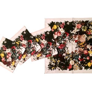 Flora Cocktail Napkins - Multi/Ivory