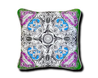 Almohada Angela - Verde/Morado/Azul