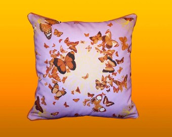 Papillon Pillow - Mauve/Orange