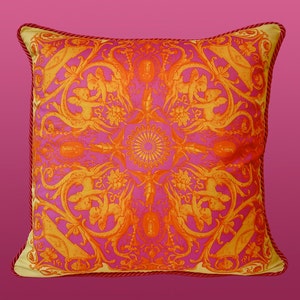 Angela Pillow - Pink/Yellow/Gold