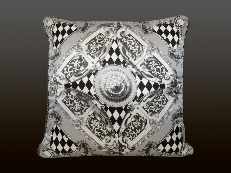 Victoria Pillow Grey Diamond Etsy