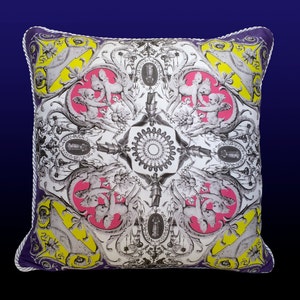 Angela Pillow - Purple/Lime/Fuchsia