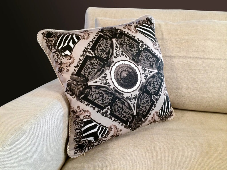 Victoria Pillow Taupe/black Etsy