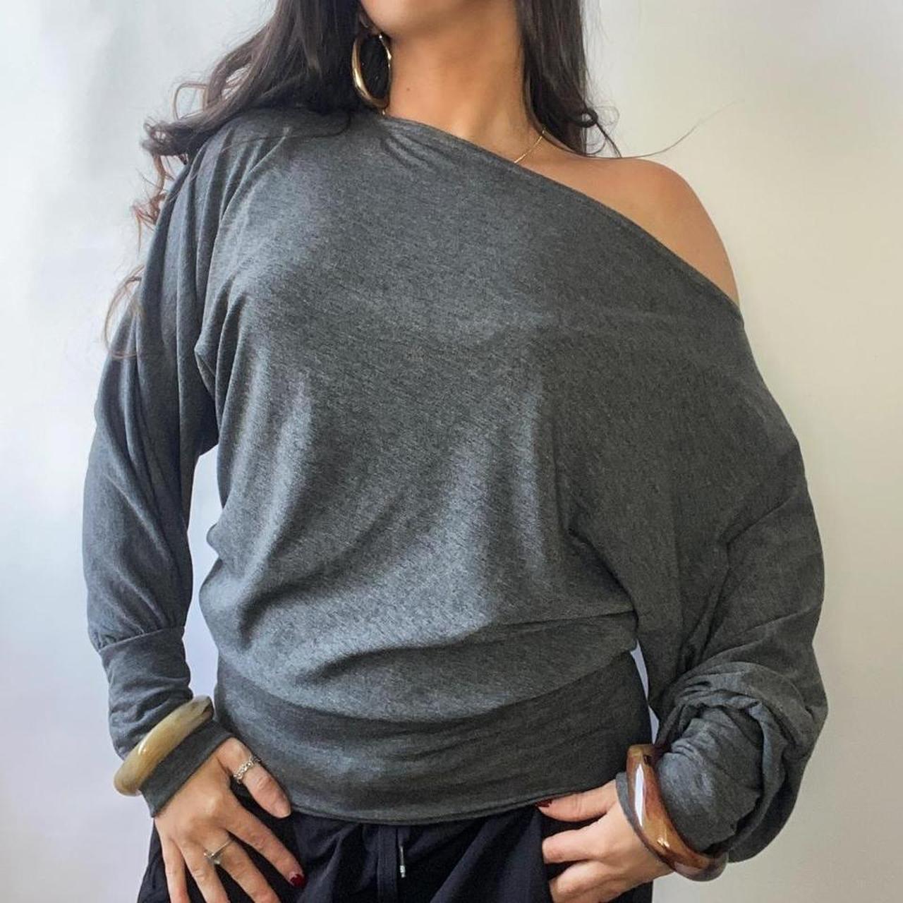 Wouueso Damen Off Shoulder Crop Top - Y2K Oversize T-Shirt Mit Kurzärmeln In Gr. M