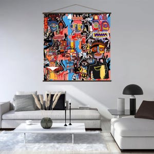 Abstracte kunst graffiti canvas muurkunst woonkamer decor, graffiti muurkunst hanger, street art, moderne kunst canvasafdruk, extra grote muurkunst
