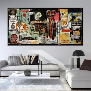 Modern Art Graffiti Canvas Wall Art Living Room Decor, Graffiti Wall Art, Street Art, Face Abstract Art Canvas Print, Extra Large Wall Art