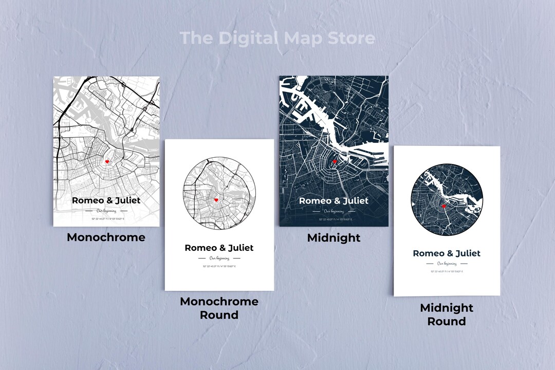 City Map for Wall Art Decor Custom Digital Poster City Map Custom ...