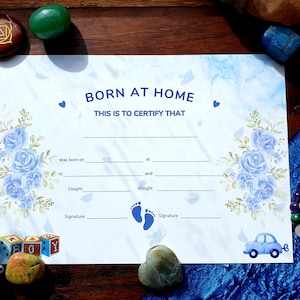 Geboorteakte Born At Home - blauw
