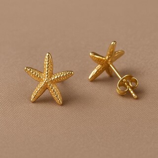 Orecchini A Stella Marina Oro Per Donna - Eleganti E Leggeri | Gioiello Estivo Per Vacanze, Matrimoni, Feste
