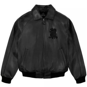 Handmade Avirex Men’s Black American bomber Genuine Cowhide Leather Flight Style Jacket for Sale | Handmade Avirex Leather Jacket for Men