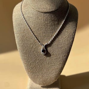 Elegant Sterling Silver Garnet Necklace | Vintage-Inspired Red Gem Pendant