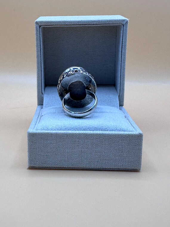 Sterling Silver Statement Ring with Natural Pink … - image 7