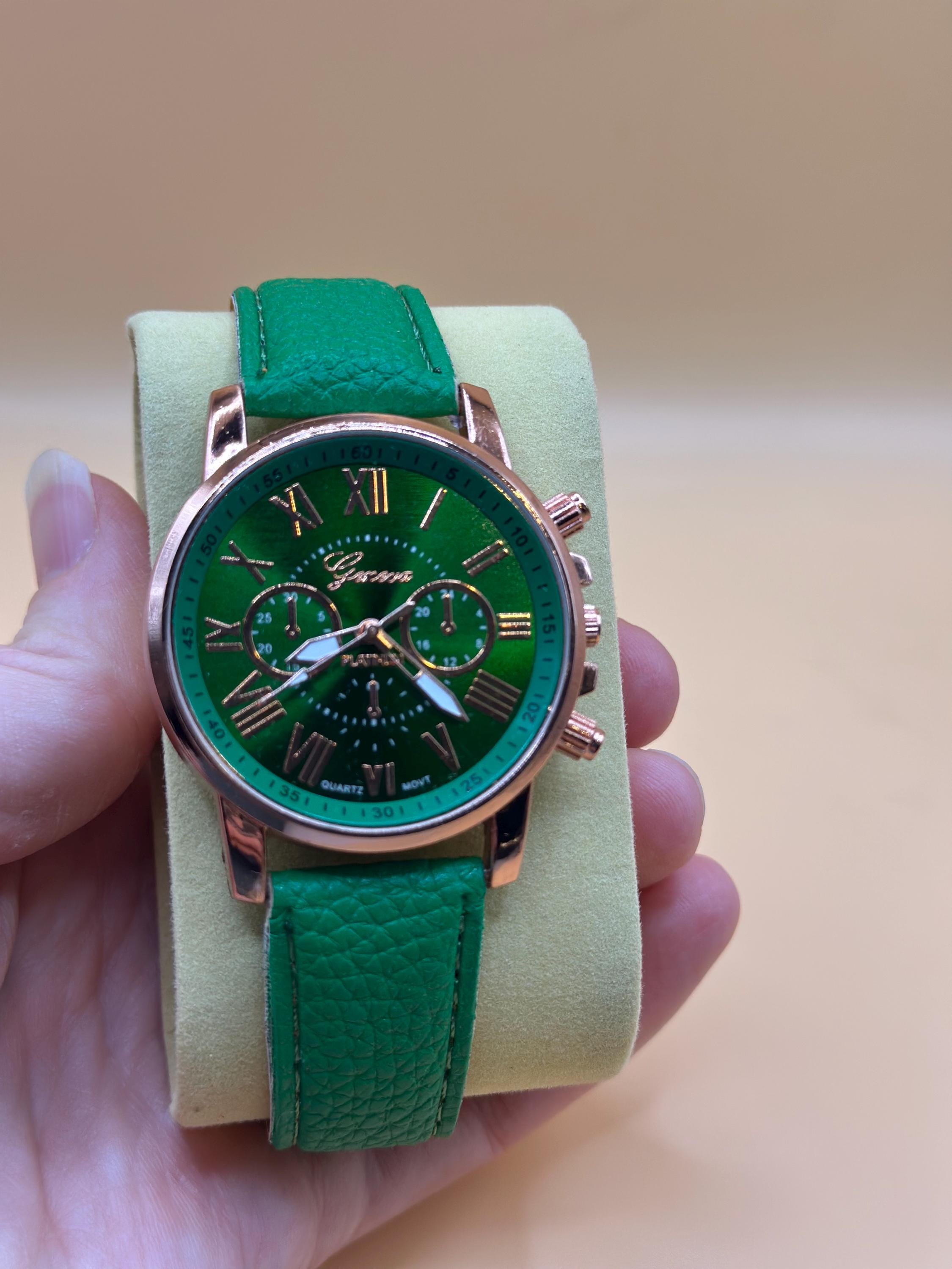Emerald Green Dial Watch | Rose-gold Tone, Faux Leather  display picture 1