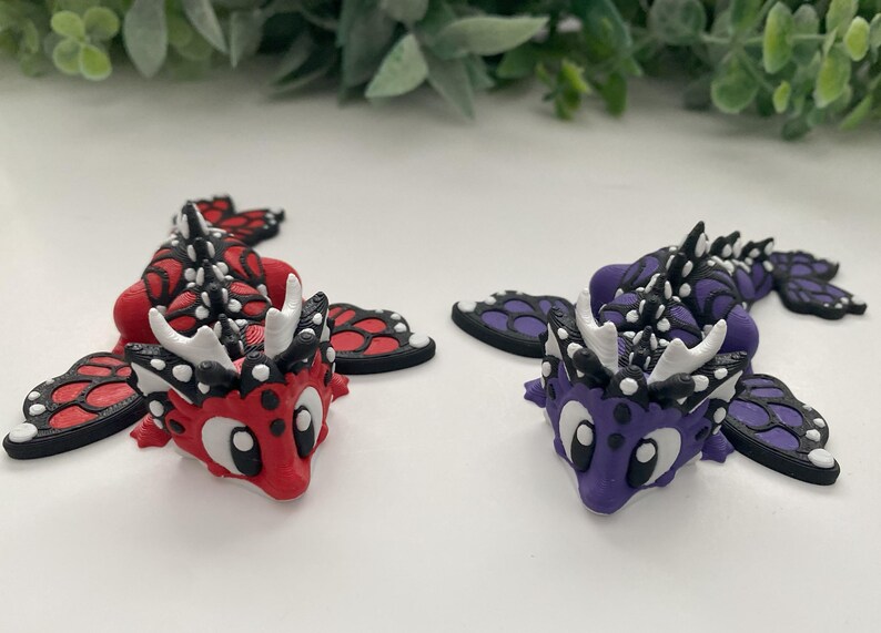Mini Monarch Butterfly Dragon - 3D Printed Articulating Flexible Fidget ...