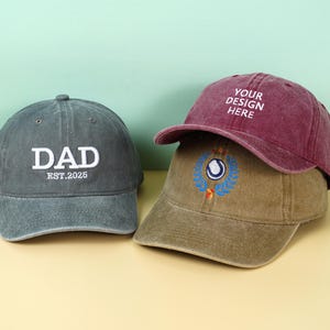 Embroidered Hat Personalized Dad Cap,Embroidery text,Logo baseball hat Bachelorette hat,Custom cap, Unisex Baseball Cap,New Mom and Dad Gift