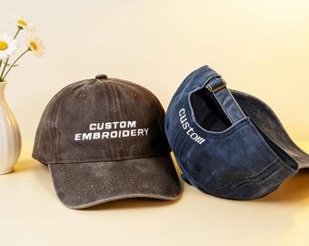 Custom embroidered hats,personalized hats with text and logo,gifts for brides, moms and dads, bachelorette parties,holiday gifts,custom hats