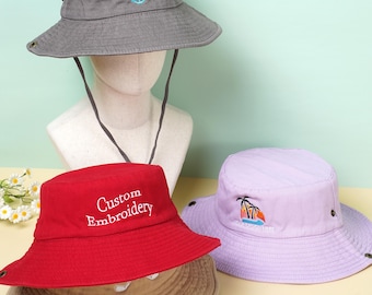 Custom Embroidered Bucket Hat,Personalized Hiking Camping hat,Sun hat,Summer Travel,Sun Protection hat for Men Women