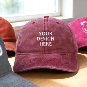 Individuell gestickter Text, Logo, Hut, personalisierter Hut, Vintage Baseballmütze, Brautgeschenk, Junggesellinnenabschiedsgeschenk, Vatertags- und Muttertagsgeschenk