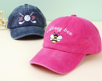 Custom Children Hat, Embroidered logo Baseball Cap, Personalized Hat, Custom Washed Hat, Kids Hat, Baby Hat, Birthday Christmas Gift