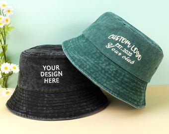 Custom Embroidered Bucket Hat,Vintage Personalized Hat for Women,Bachelorette Party,Bridal Hat,Unique Gift for New Dad Mom,Holiday Present