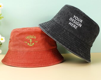 Personalized Bucket Hat, Custom Text Embroidered Hat, Gift for New Dad Mom, Bride Bachelorette Gift, Christmas Gift for Women,Unique Present