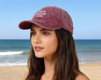 Embroidered cap with text, 3D text, logo, personalized baseball cap, washed cap, fraternity cap, mom/dad gift, for him/her, Christmas