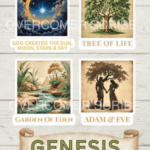 Genesis Bible Sticker Kit in vintage style for that Bible time feel.