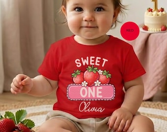 Camiseta de primer cumpleaños para niñas, camiseta personalizada de primer cumpleaños para niñas pequeñas, camiseta de cumpleaños con nombre personalizado, conjunto para la sesión de fotos de primer cumpleaños con pastel.