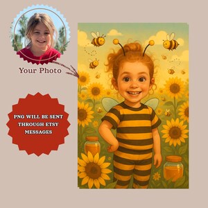 Retrato de desenho animado personalizado, impressões digitais em PNG, arte fotográfica digital personalizada, presente de aniversário para amigo, foto para arte, arte de parede para berçário