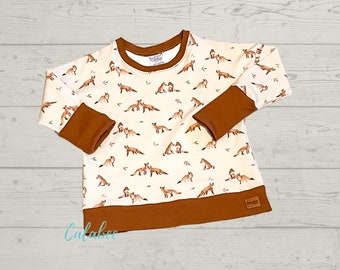 12 Month - 3T Foxes Grow with Me Dolman Pullover Sweater