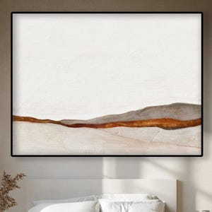Textured Abstract Oil Painting on Canvas: Gray, Orange, White Handmade Wall Art