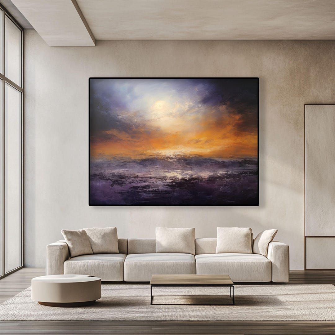 Textured Sunset Oil Painting on Canvas: Abstract Landscape Art - Etsy