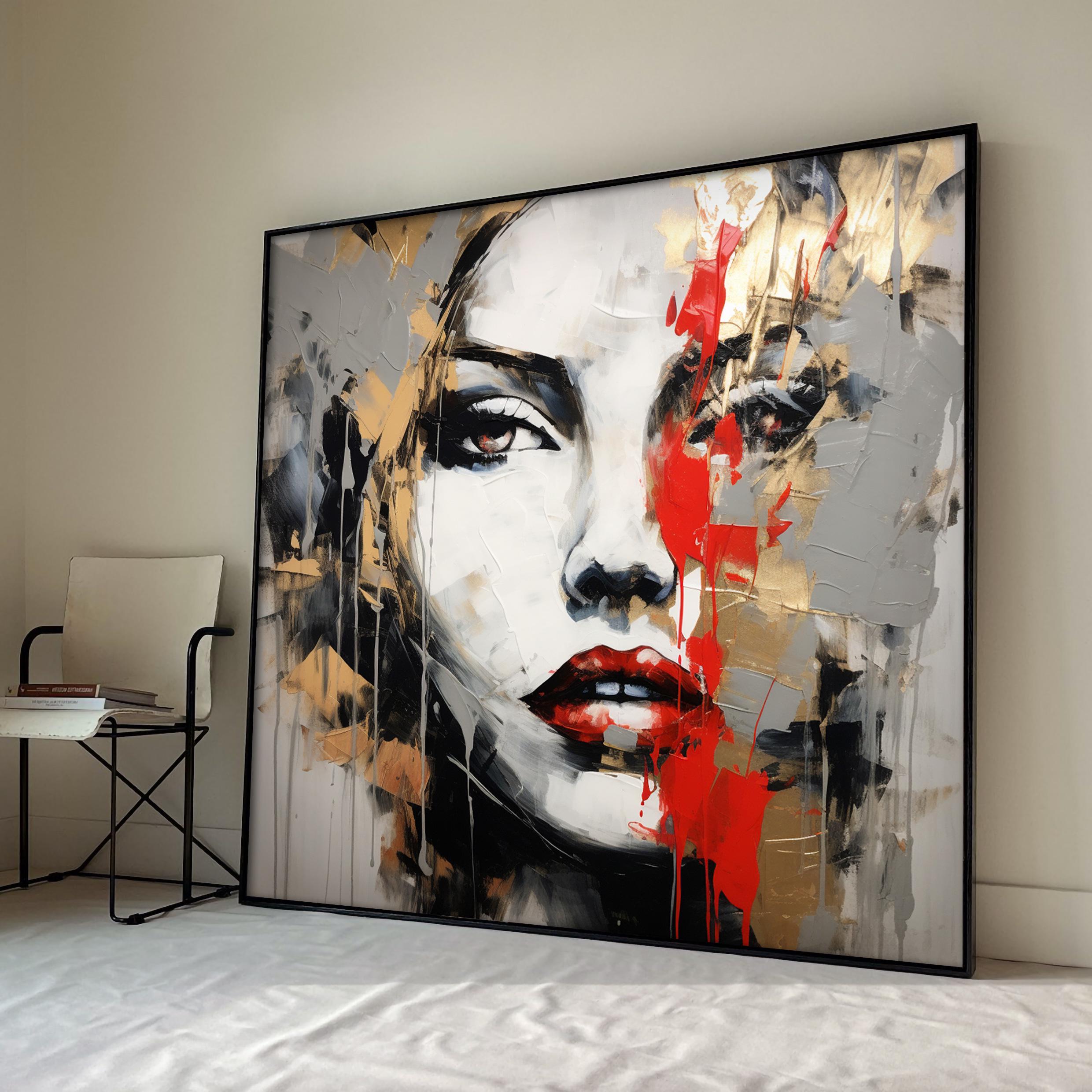 Handmade Woman Face Oil Painting – Abstract Textured Canvas Art - Etsy