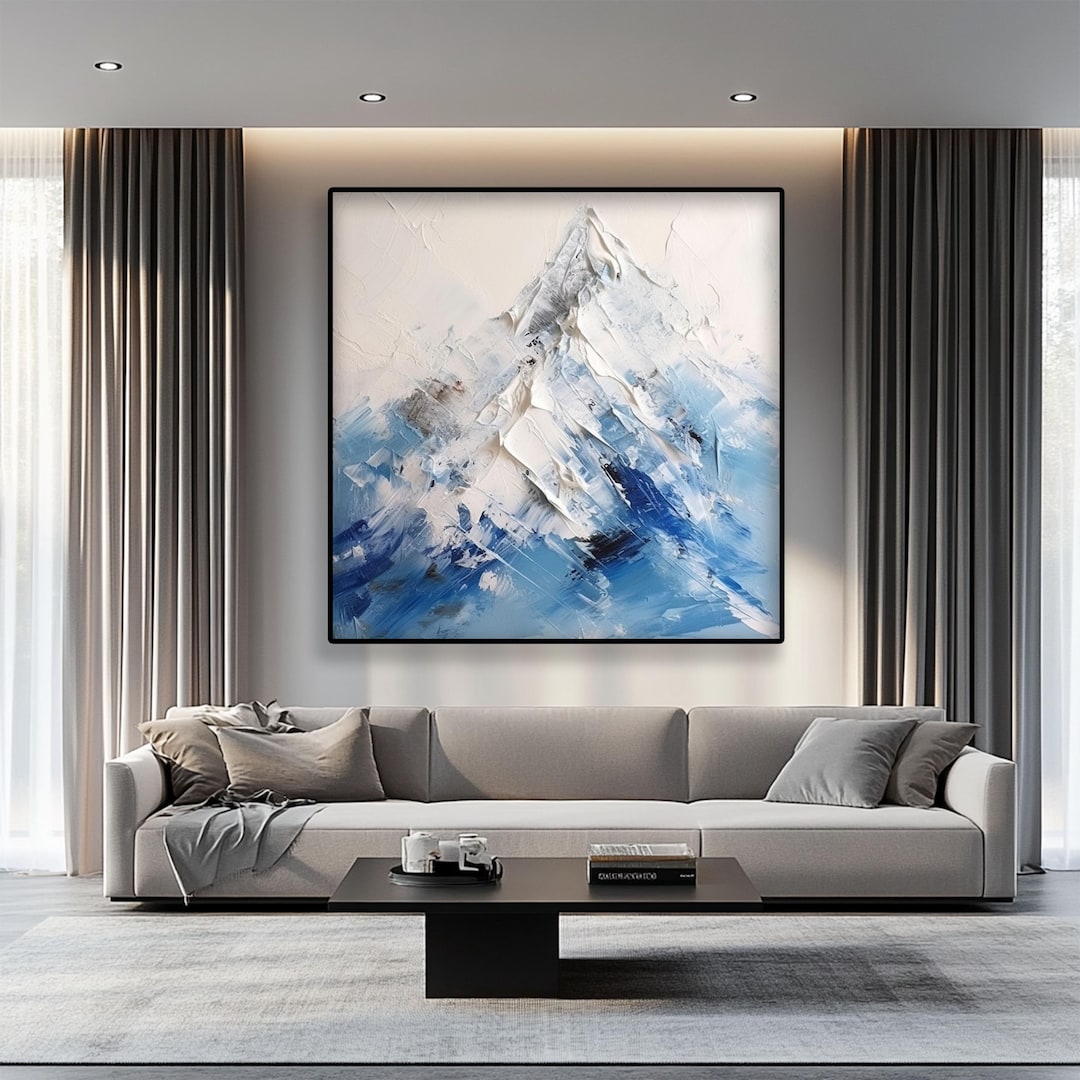 Textured Mountain Oil Painting on Canvas: Abstract Landscape Art - Etsy