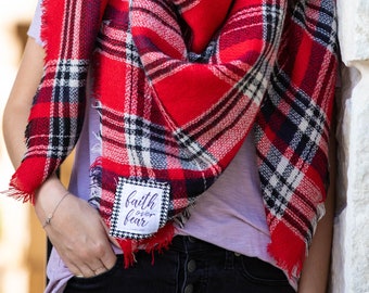 8. Scripture Scarf - Plaid Blanket