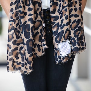 48. Scripture Scarf - Lightweight Leopard Oblong