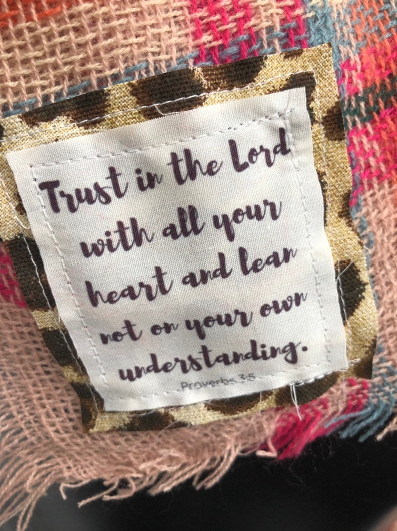 18. Scripture Scarf Pink Plaid Blanket image 3