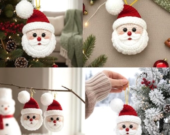 Santa Claus Crochet Ornament Pattern PDF – Christmas tree ornament crochet  – Cute Christmas Decoration – Holiday Tree Decor DIY Pattern