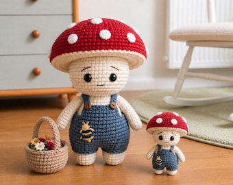 Padrão de crochê do Homem Cogumelo, Tutorial em PDF de Amigurumi, Ponto de Criatura da Floresta (PDF)