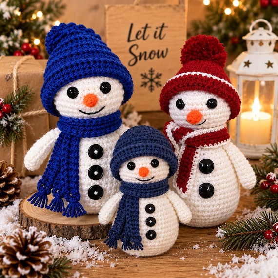 Snowman Crochet Pattern / Amigurumi (PDF Download) /Easy doll christmas crochet pattern