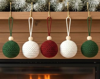 Crochet Christmas Ball Ornament Pattern, Crochet Bauble Pdf, DIY Christmas Tree Decorations