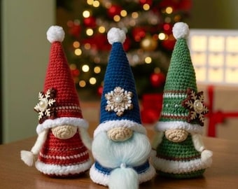Haakpatroon kerstkabouter – amigurumi kabouter pdf, kerstvakantiedecoratie, digitaal kabouterpatroon downloaden