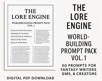 Worldbuilding Prompt Pack Vol. 1: 50 Fantasy Prompts (Download PDF digitale)