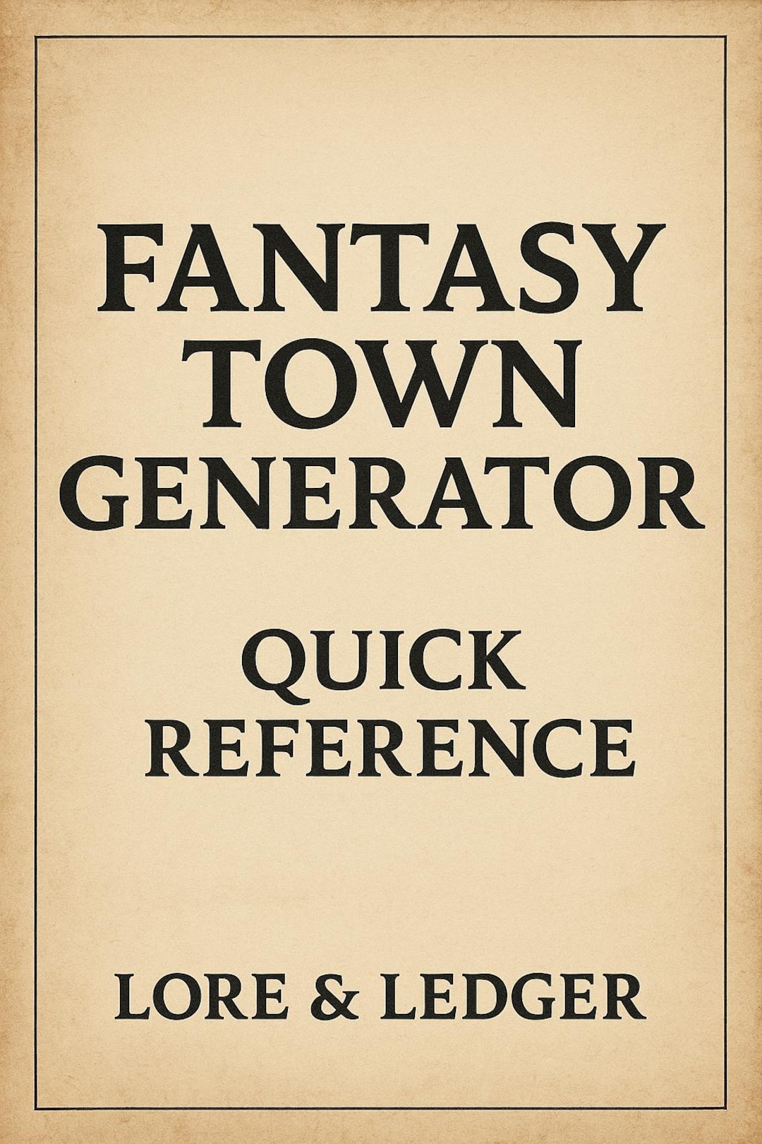 Fantasy Town Generator – Quick Reference for Dms & Worldbuilders - Etsy